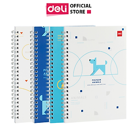 Sổ Tay Ghi Chép Lò Xo Kẻ Ngang A5 Gáy Xoắn 120 Trang Deli - Phù Hợp Làm Sổ Kế Hoach Planner, Viết Nhật Kí, Tập Vở Học Sinh Sổ Tay Văn Phòng - Màu Ngẫu Nhiên - LA560 ELA560 LPA560