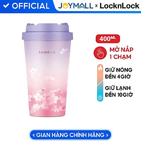 Mua Ly giữ nhiệt LocknLock 400ml màu anh đào tím LHC3271VOLPB - Hàng chính hãng  mở nắp một chạm  chất liệu thép không gỉ miệng ly rộng - JoyMall