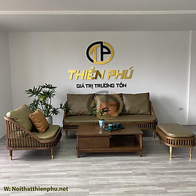 Mua Combo sofa phòng khách KBH gỗ tần bì bọc da kết hợp bàn trà song tiện