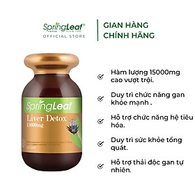 Viên uống hỗ trợ thải độc gan giúp thanh lọc cơ thể và hệ tiêu hóa SpringLeaf Liver Detox 120 viên