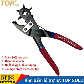 Kìm bấm lỗ trợ lực TOP GOLD cao cấp, bấm thắt lưng, dây nịt, bấm dây da đồng hồ, giày dép, bìa cứng, giảm 70% lực bấm