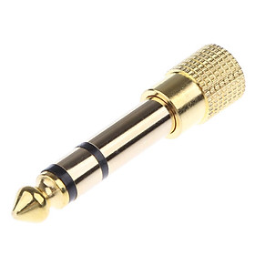 6.35mm Stereo Plug to 3.5mm (1/8 Inch) Stereo   Adaptor Gold Plated