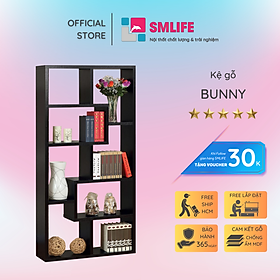 Kệ sách gỗ hiện đại SMLIFE Bunny  | Gỗ MDF dày 17mm chống ẩm | D80xR30xC180cm - Màu