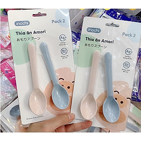 Mua Set 2 muỗng  thìa ăn dặm cao cấp Amori bằng nhựa nguyên sinh cực an toàn cho con