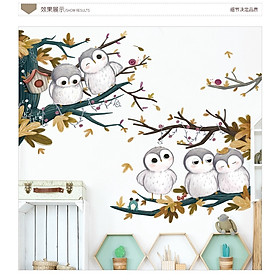 Mua Sticker Giấy Dán Tường Decal Dán tường Tranh Dán Tường Trang Trí Tường Mẫu Gia Đình Nhà Cú ZH98