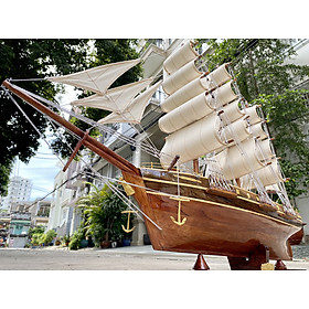 Mô hình thuyền gỗ phong thủy Cutty Sark dài 97cm, thuyền buồm trang trí gỗ tự nhiên, quà tặng khách hàng đối tác