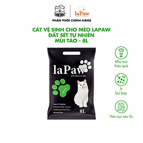 Cát vệ sinh cho mèo laPaw đất sét tự nhiên khử mùi, vón cục, thấm hút 8L