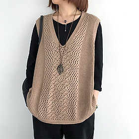 Áo gile len nữ trung niên thu đông Dv04
