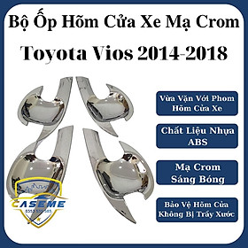 Bộ Ốp Hõm Cửa Dành Cho Xe Toyota Vios 2014 - 2018 Mạ Crom Cao Cấp