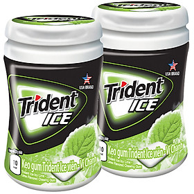 Combo 2 Hộp Kẹo Gum Trident Ice Viên - Vị Chanh (Hộp 40 Viên)