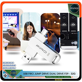 USB FIRO Jump Drive Dual Drive F29 Type-C / Type-A - USB 3.1 32GB / 64GB, Tốc Độ Đọc 130Mb/s, Tương Thích MAC / PC - Hàng Chính Hãng - Bạc - 32GB