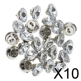 10x25 Piece Crystal Button for Sofa Headboard Upholstery Decoration 18mm Silver