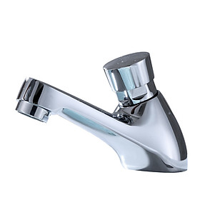 Mua Vòi Lavabo chỉ lạnh tự động ngắt (nút bấm bật lên từ từ dừng xả nước) có Dây cấp