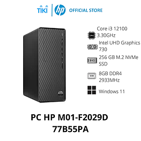 Mua PC HP M01-F2029d 77B55PA (Intel Core i3-12100/8GB/256GB SSD/Không HDD/Windows 11 Home Single Language/WiFi 802.11ac) - Hàng Chính Hãng