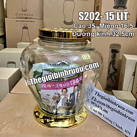 Bình sâm thủy tinh ngâm Hàn Quốc 15 lít táo