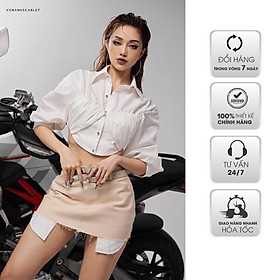 Áo sơ mi nữ VANANHSCARLET kèm chân váy chữ A