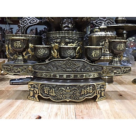 Mua Bộ ngai 5 ly bằng đồng màu giả cổ