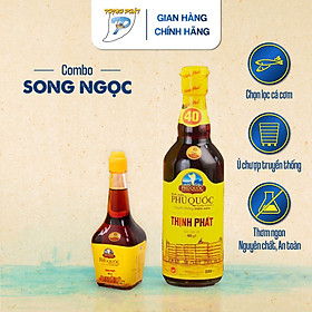 Combo Song Ngọc 1 chai Hồng Ngọc 500ml và 1 chai Ngọc Bích 200ml 40 độ đạm nước mắm truyền thống Phú Quốc Thịnh Phát