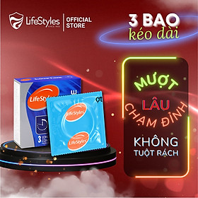 Hình ảnh Bao Cao Su Kéo Dài Thời Gian LifeStyles Love Time Thiết kế Ôm Sát Nhiều Gel 100% Không Rách Bao - Hộp 3 bao