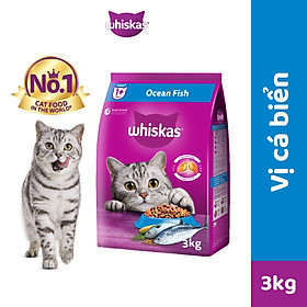 WHISKAS Thức Ăn Cho Mèo Trưởng Thành Dạng Hạt - 3kg