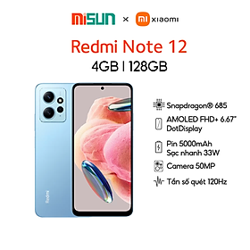 Mua Điện thoại Xiaomi Redmi Note 12 4GB/128GB | AMOLED FHD+ 6.7 120HZ | Snapdragon 685 | 5000mAh + 33W | Hàng Chính Hãng