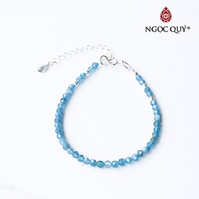 Vòng tay đá amazonite hạt mini khóa bạc mệnh thủy , mộc - Ngọc Quý Gemstones