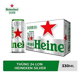 Thùng 24 lon cao Heineken Silver mới 330ml lon