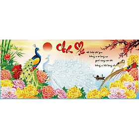 TRANH ĐÍNH ĐÁ CHA MẸ 130x60CM - TỰ ĐÍNH 