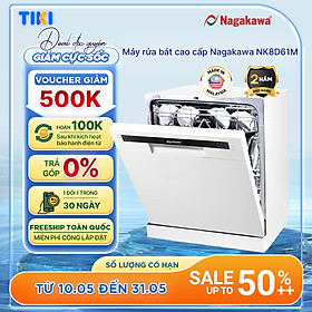 Hình ảnh Máy rửa bát 8 bộ cao cấp Nagakawa NK8D61M- Bảo hành 2 năm - Made in Malaysia - Hàng chính hãng