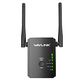 Bộ khuếch đại tín hiệu WiFi wavlink lặp lại không dây 300Mbps với cổng mạng kép Hai ăng-ten bên ngoài-Màu đen-Size Phích cắm của Hoa Kỳ