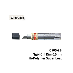 Hình ảnh Ruột Chì Kim Pentel Hi-Polymer Super C505 2B Ngòi 0.5mm | Siêu ứng (12 Ruột/Tuýp)