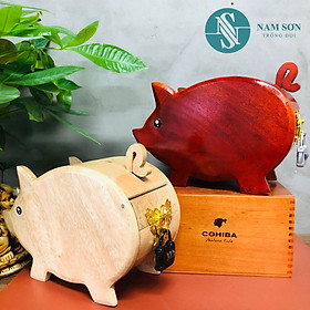 Heo Gỗ Tiết Kiệm đựng tiền có khoá mật khẩu