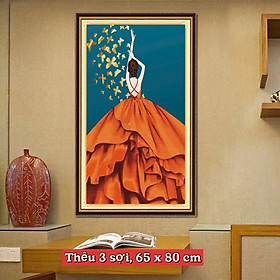 Mua Tranh thêu kín Cô gái nghệ thuật đương đại DX1169  kích thước 65 x 80 cm