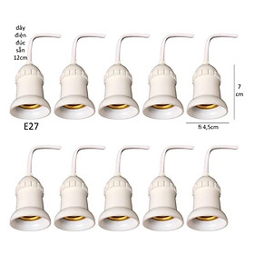 Mua Đui đèn E27 đuôi xoáy đúc liền dây điện 12cm chống chịu nước trang trí ngoài trời