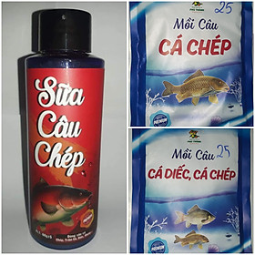 Combo_bài mồi gồm Tinh chất Sữa câu chép, mồi câu cá chép, Diếc - Bộ 3 kết hợp hoàn hảo của Hãng Phú Thành