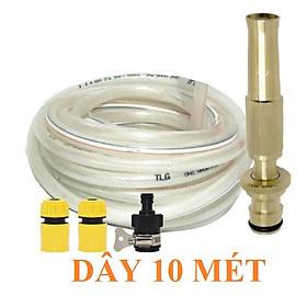 Mua ️ Bộ dây vòi xịt nước rửa xe tưới cây  loại 7m 10m 206587 cút sập nối nhựa đen+ túi đựng bút