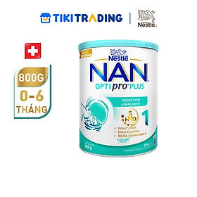 Sữa bột Nestlé NAN OPTIPRO PLUS 1 800g/lon với 5HMO Sản Xuất Tại Thụy Sĩ (0 - 6 tháng)