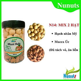 MIX HẠT DINH DƯỠNG NUNUTS  MACCA, HẠNH NHÂN 1 HŨ 500G MÃ NN14