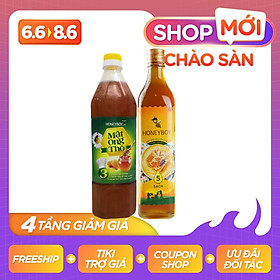 Combo Mật Ong Thiên Nhiên 5 Sạch Honeyboy 500ml và Mật Ong Thô Honeyboy