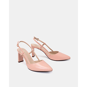 Giày Cao Gót Nữ 7cm Thời Trang JUNO Slingback Gót Vuông CG07126