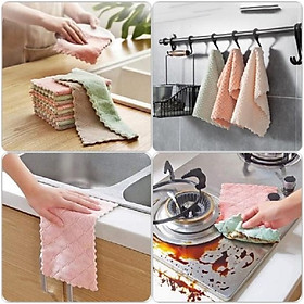 Mua Khăn Lau Chén   Bát ... Đa Năng 2 Lớp Chống Dính Siêu Thấm Tiện Dụng
