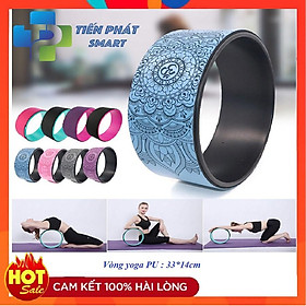 Vòng tập yoga 33cm bọc cao su Pu Họa Tiết Mandala chống trơn trượt 100% khung nhựa siêu cứng
