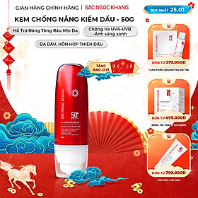 [Mới] Kem Chống Nắng Kiềm Dầu SẮC NGỌC KHANG 50g - bảo vệ toàn diện, kiểm soát bóng dầu hiệu quả