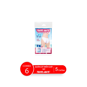 Combo Bao Quần Lót Miễn Giặt Tiện Lợi TRAVEL-MATE Nữ, 5 Cái/Bao
