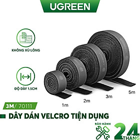 Dây dán Velcro tiện dụng đa năng màu xám dài 1-5m UGREEN LP124