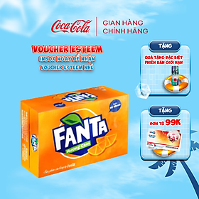 [TẶNG VOUCHER ESTEEM]  Thùng 24 Lon Nước Ngọt Có Gas Fanta Vị Cam 235ml/Lon Sale 25.4 Coca-Cola Official Store Sale 15.5