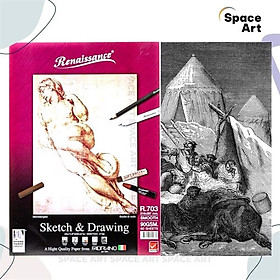 Tập sketch - tập giấy vẽ phác thảo Renaissance A5 R704 90gsm
