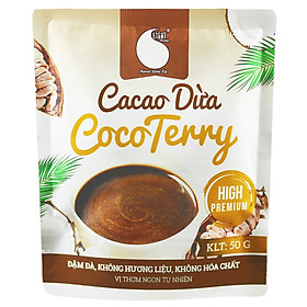 Hình ảnh Bột Cacao Sữa Dừa đậm đà , thơm ngon , đậm vị cacao , béo vị dừa , đặc biệt không hương liệu , an toàn cho sức khỏe , gói 50G tiện lợi