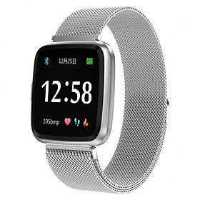 Đồng hồ thông minh theo dõi sức khỏe smartwatch Colmi Y7P dây thép (Bạc) - Hàng Chính Hãng