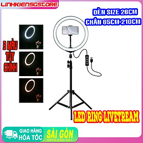 Mua Bộ Đèn Led Livestream Size 26cm (Kèm Cả chân 2M & kẹp điện thoại)